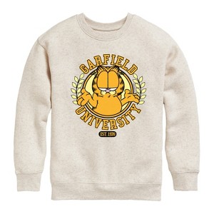 Boys' - Garfield - University Graphic Long Sleeve Fleece Sweatshirt - 1 of 4