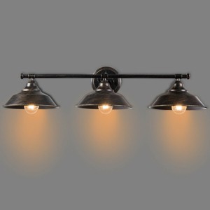 Costway Modern Industrial 3-Light Bathroom Wall Sconce Fixture Vanity/Bathroom Wall Lamp - 1 of 4