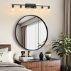 POWLIG 42.12" Black Bathroom Vanity Light - Modern 6-Light Dimmable Fixture with Clear Glass Shades for Powder Room, Makeup Vanity - 2 of 4