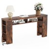 Dolonm 70.86" Extra Long Console Desk with 5-layer Storage Rack,of Shelves Power Outlet&USB Ports,for Entrances,Corridors,Behind Sofas - 2 of 4