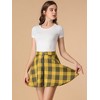 Allegra K Women's Plaid A-Line Zip Up High Waisted Skater Skirt - 2 of 4