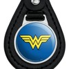 Wonder Woman Classic Logo Black Leather Keychain - 3 of 4