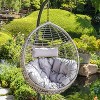 GDFStudio Leasa Outdoor Wicker-Like Weave Basket Egg Chair with Cushion (No Stand) - 2 of 4