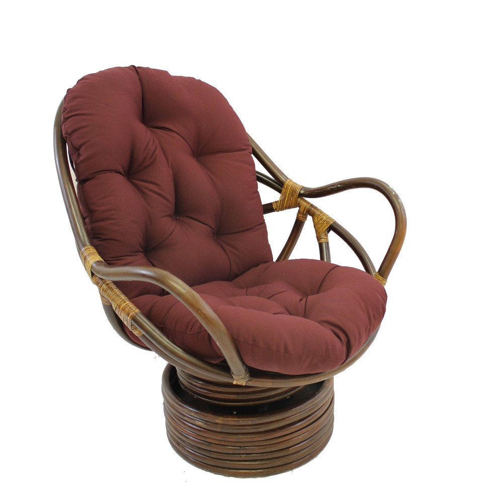 Photos - Rocking Chair Swivel Rocker with Twill Cushion Burgundy - International Caravan