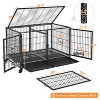 Yaheetech 42.5" W Rolling Dog Crate for Small Dogs, Black - 3 of 4