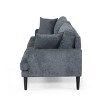 Malverne Contemporary 3 Seater Fabric Sofa with Accent Pillows Charcoal/Dark Brown - Christopher Knight Home: Upholstered, Rubberwood Legs - 4 of 4