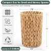 Aoibox 2 Gallon Woven Water Hyacinth Wicker Waste Basket for Bathroom, Small Trash Can for Bedroom, Round Garbage Can for Boho Decor - 2 of 4