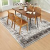 Washable Area Rug Vintage Distressed Rug,Thin Floor Carpet, Foldable Stain Resistant Rug, Faux Wool Rug for Kitchen, Bedroom, Living Room - 3 of 4