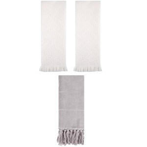 REGALWOVEN 3 Packs Cotton Soft Absorbent Boho Turkish Decorative Hand Towels - 1 of 4