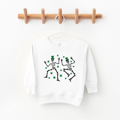 The Juniper Shop Shamrocks And Dancing Skeletons Toddler Graphic Sweatshirt