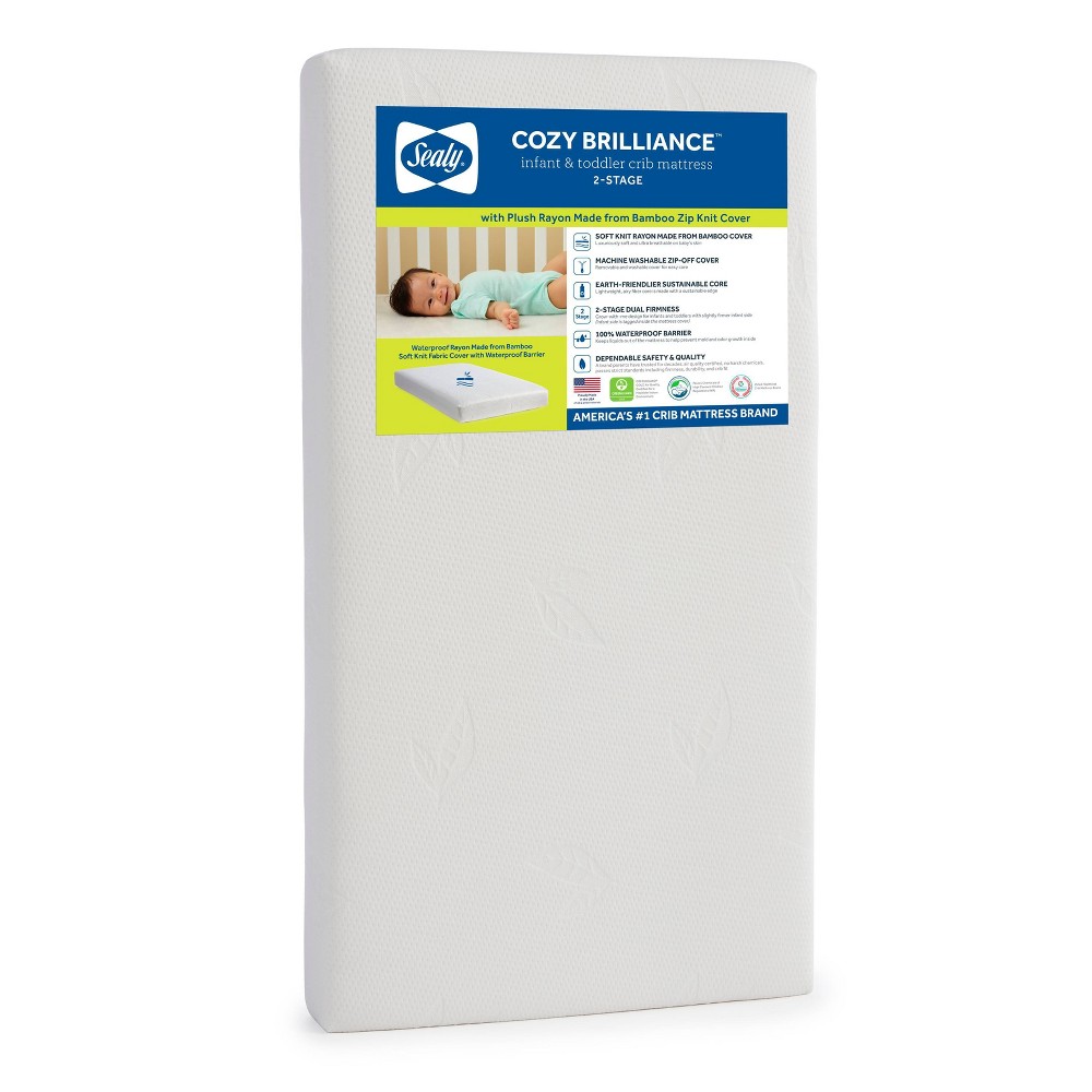 Sealy Cozy Brilliance Breathable 2-Stage Crib Mattress and Toddler Mattress