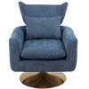 Kumasinova 360° Swivel Accent Chair,Single Sofa Chair with Teddy/Linen Fabric,Comfy Reading Chair with Cushion,Accent Chairs for Living Room&Office - 2 of 4