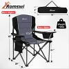 Oversized Folding Camping Chairs with Adjustable Arm Straps, Black, Set of 2 - 2 of 4