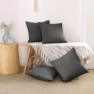 Deconovo 4 Pack Faux Linen Pillow Covers with Hidden Zipper