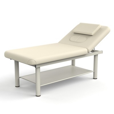 Dolonm 31.5"  Wide - Quality Leather Beauty Spa Furniture Massage Table Bed Iron on Round Legs Facial Bed Beauty Bed