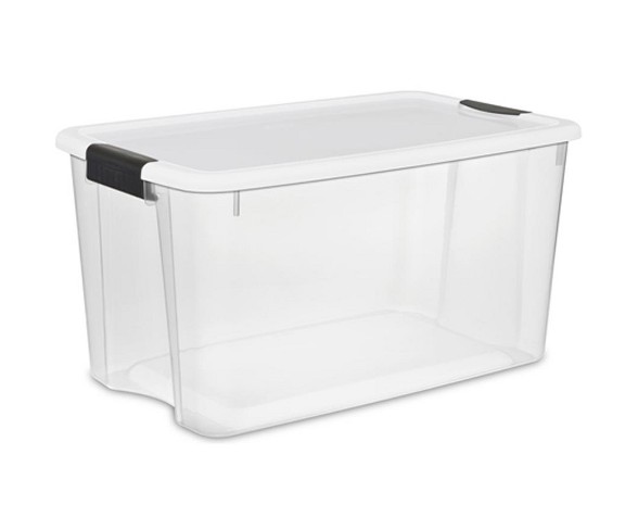 Sterilite 70 Quart Ultra Latch Storage Box (4 Pack) & 6 Qt. Containers ...