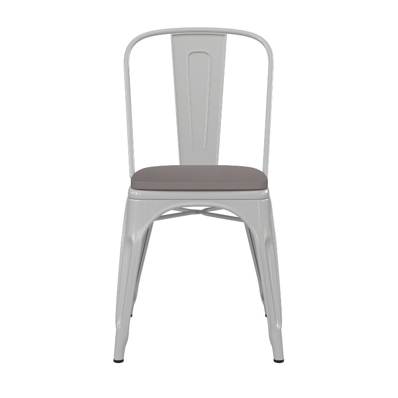 Emma and Oliver Metal Stacking Dining Chairs with Poly Resin Seats for Indoor/Outdoor Use, 3 of 13