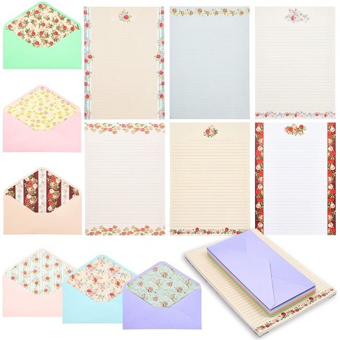 96 Sheets Fancy Vintage Lined Paper with Antique Border Design, Aged  Stationery for Writing Letters, Invitations, Poems, Lyrics, Notes, Cream  Color