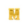 Black Bow Jewelry Letter M Bead Charm in 14k Yellow Gold Plated Sterling Silver - 2 of 4