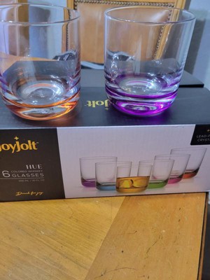 JoyJolt Swish Double Old Fashioned Tumblers - 10 oz - Set of 4 - Clear