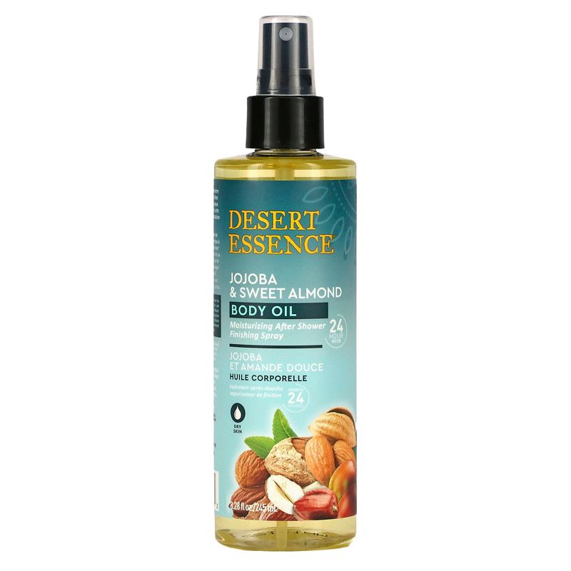 Desert Essence Jojoba & Sweet Almond Body Oil, 8.28 fl oz (245 ml), 1 of 3