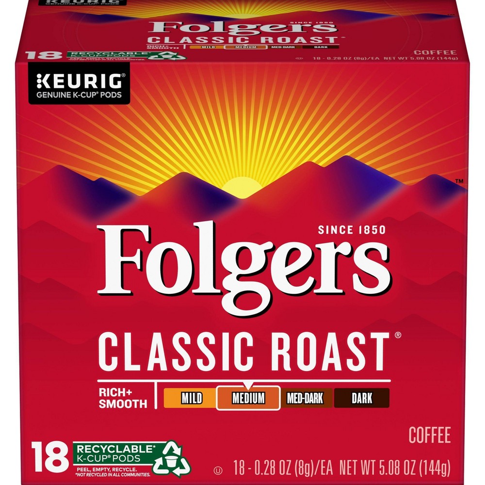 UPC 025500202310 product image for Folgers Gourmet Selections Classic Medium Roast Coffee - Keurig K-Cups Pods - 18 | upcitemdb.com