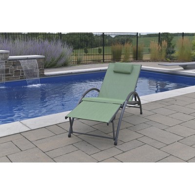 Olive Grove Aluminum Chaise Lounger with Cushions and Arms