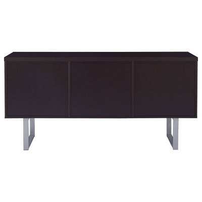 Contemporary 60'' Brown Home Office Desk with Filing Cabinet