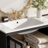NicBex 30"Modern Bathroom Vanity with Ceramic Sink,Bathroom Combo Set with 2 Tempered Blurred Glass Doors&2 Shelves,8"Pre-drilled Faucet - 3 of 4