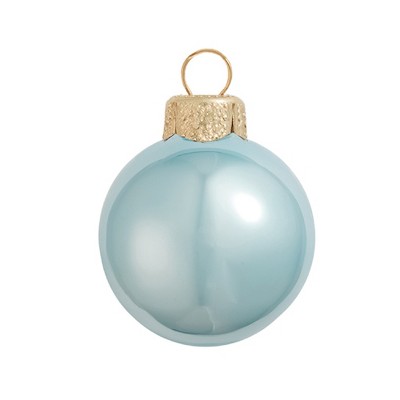 Northlight 2ct Pearl Glass Ball Christmas Ornament Set 6" - Sky Blue