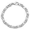 Black Bow Jewelry Men's 14k White Gold, 6.75mm Fancy XO Link Chain Bracelet, 8 Inch - 3 of 4