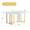 NicBex Dining Room Table Modern Dining Table Counter Height Table with Unique Metal Legs for Living Room, White - 2 of 4