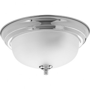Progress Lighting, Melon Collection, 1-Light Flush Mount, Brushed Nickel, Alabaster Glass Shade - 1 of 2