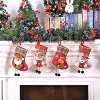 Mini Christmas Stockings Gift Bags Christmas Decorations for Home Festival Party(Little Bear Style) - 3 of 4