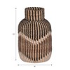 Handwoven Rattan Vase - Boho Chevron Pattern - Decorative Woven Flower Vase for Home, Office, Bedroom, Living Room - 13" Brown ,Black ,Ivory - 2 of 4