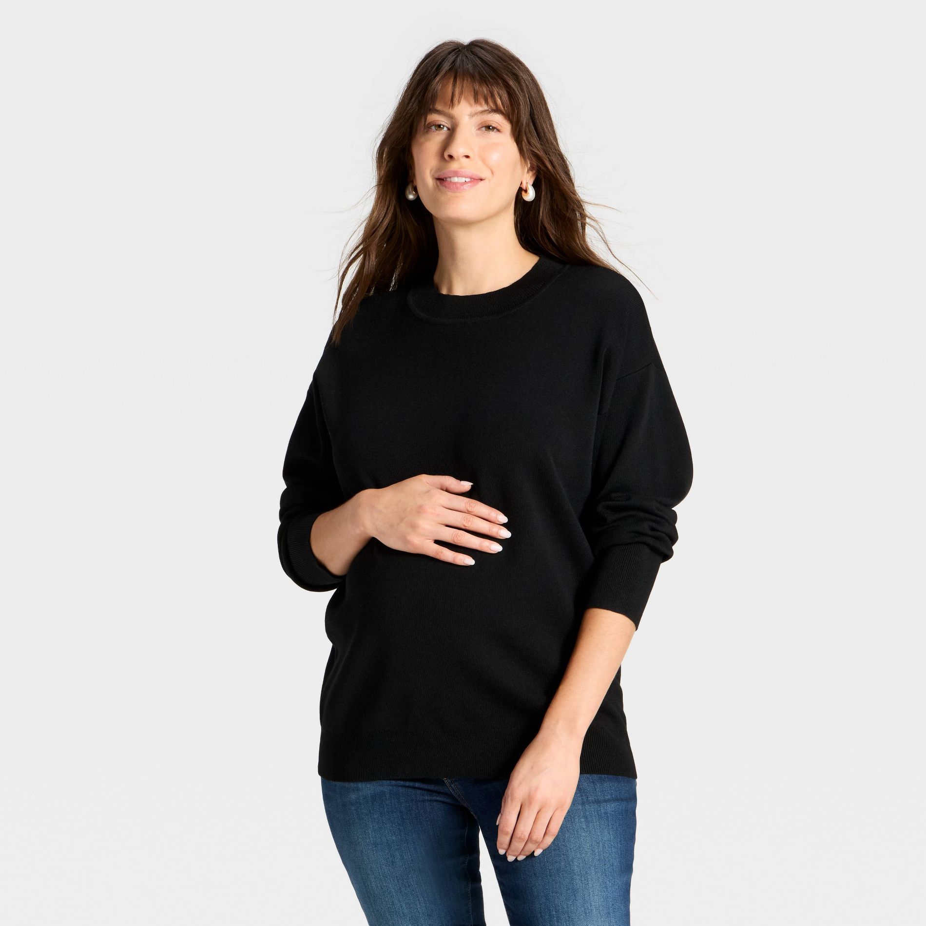 Crewneck Essential Maternity Pullover Sweater - Isabel Maternity by Ingrid & Isabel™