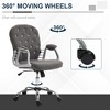 Kumasinova Teddy Fleece Home Office Chair with Padded Armrests,Button Tufted Desk Chair with Adjustable Height and Swivel Wheels for Bedroom - 3 of 4