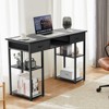 NicBex Home Office Desk 47.2" L Morden Writing Desk with 2 Drawers, 5 Open Storage Shelves, Wooden Desktop and Metal Legs for Study and Work - 3 of 4