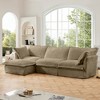 VASIP L-Shaped Sectional Sofa with Convertible Ottoman ,Chenille Slipcover, Deep Cloud-Like Seating and Pillows, for Living Room ,Office,Cream - 2 of 4