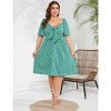 Plus Size Dress Women Plus Size Knee Length Midi Swing Dress - 3 of 4