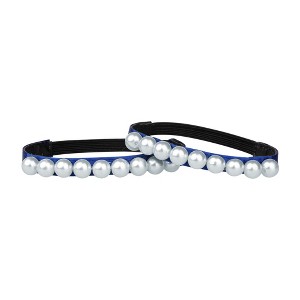 Allegra K Women Shoe Strap Belt Band with Pearls Elastic Shoe Strap 2 Pairs - 1 of 4