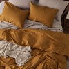 3 Pieces Linen Soft & Cozy Duvet Cover Linen Cotton Blend Bedding Set Tropical Plants Beige Color Cooling Bedding - 3 of 4