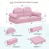 TopComfy Sectional Sofas 10-Piece Convertible Kids Play Sofa Multi-Purpose Couch for Playroom and Bedroom, Pink, 56"*28"*26" - 3 of 4
