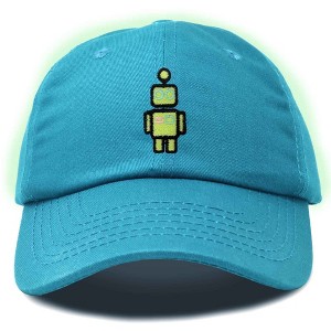 Dalix Robot Embroidered Glow in the Dark Retro Dad Hat Cotton Baseball Cap Adjustable Mens - 1 of 4