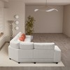 142.00"Modular Sectional L-shaped Sofa with Armrest Wooden Frame Locker, Stylish and Comfortable , Cream Style, Beige - 4 of 4