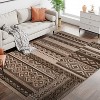 Acekool 5x7 Washable Rug – Vintage Geometric Non-Slip Carpet, Ultra-Thin Floor Mat for Living Room & Bedroom - 2 of 4