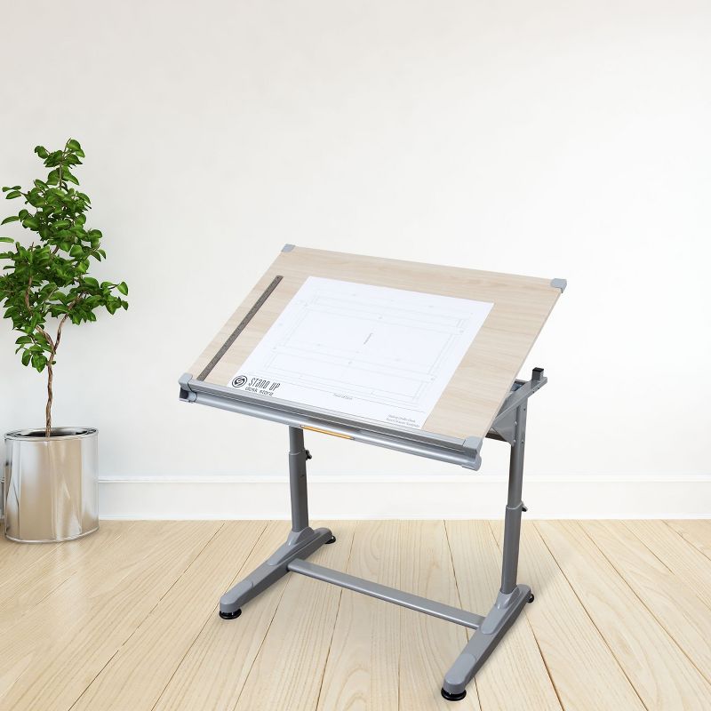 Stand Up Desk Store Adjustable Height and Angle Drafting Table Drawing Desk with Large Surface, 2 of 5