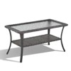 Buenhomino Wicker Patio Coffee Table,Rattan Outdoor Coffee Table with 2-Layer Storage Furniture Tables for Outside, Patio, Garden, Balcony, Backyard - 2 of 4