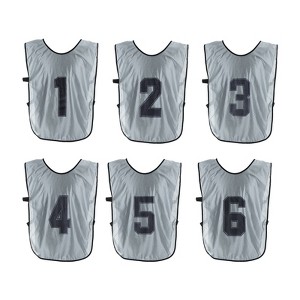 Unique Bargains Team Sports Reversible Numbered Soccer Training Vest 6 Pcs - 1 of 4