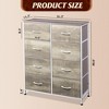 Tall 8-Drawer Fabric Dresser, Storage Tower with Fabric Bins, Double Chest of Drawers Organizer, - 3 of 4